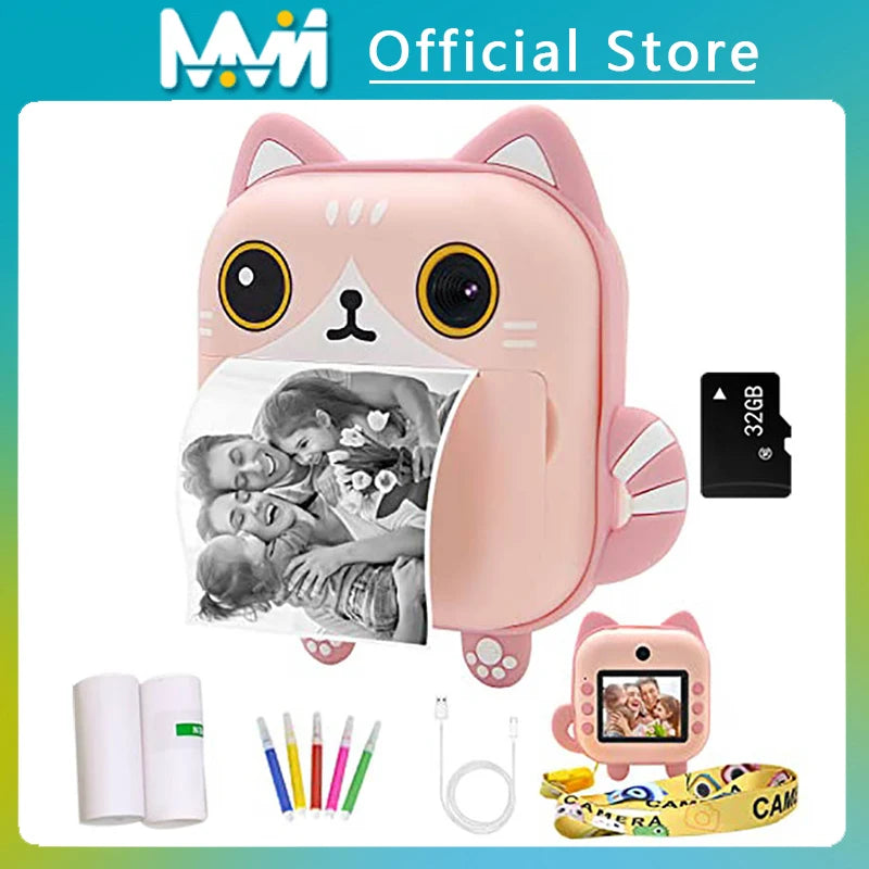 Instant Printed Camera Thermal Camera Printer Kids Camera Digital Photo Camera Girl Toy Child Camera Video Girl Christmas Gift