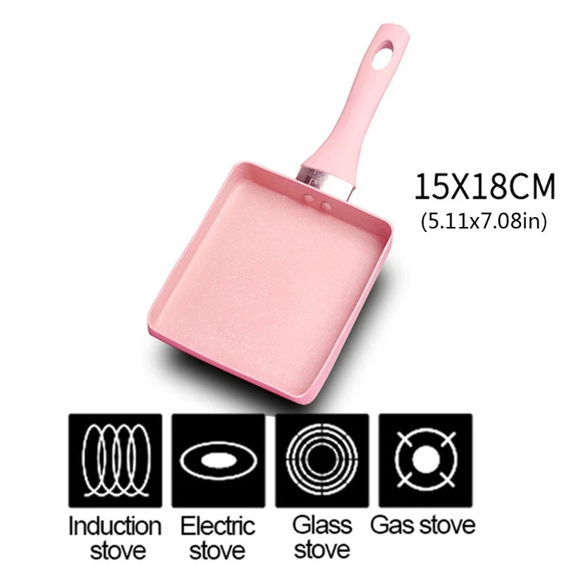 Retangular Omelette Pan Tamagoyaki Egg Pan, Nonstick Maifan Stone, Anti-Scalding Handle for Glass ,Electic Gas Stove