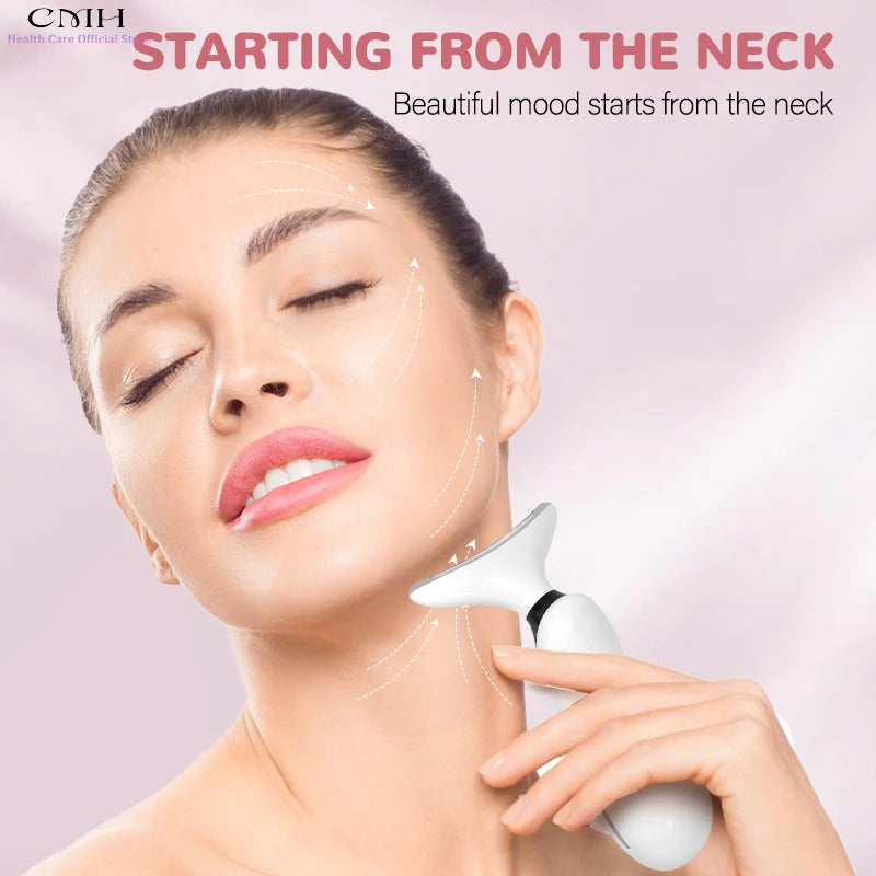 Advanced Neck and Face Rejuvenation Device with 7 Modes, 3 Suction Levels, LED Therapy, and Microcurrent Technology for Anti-Wrinkle Treatment
