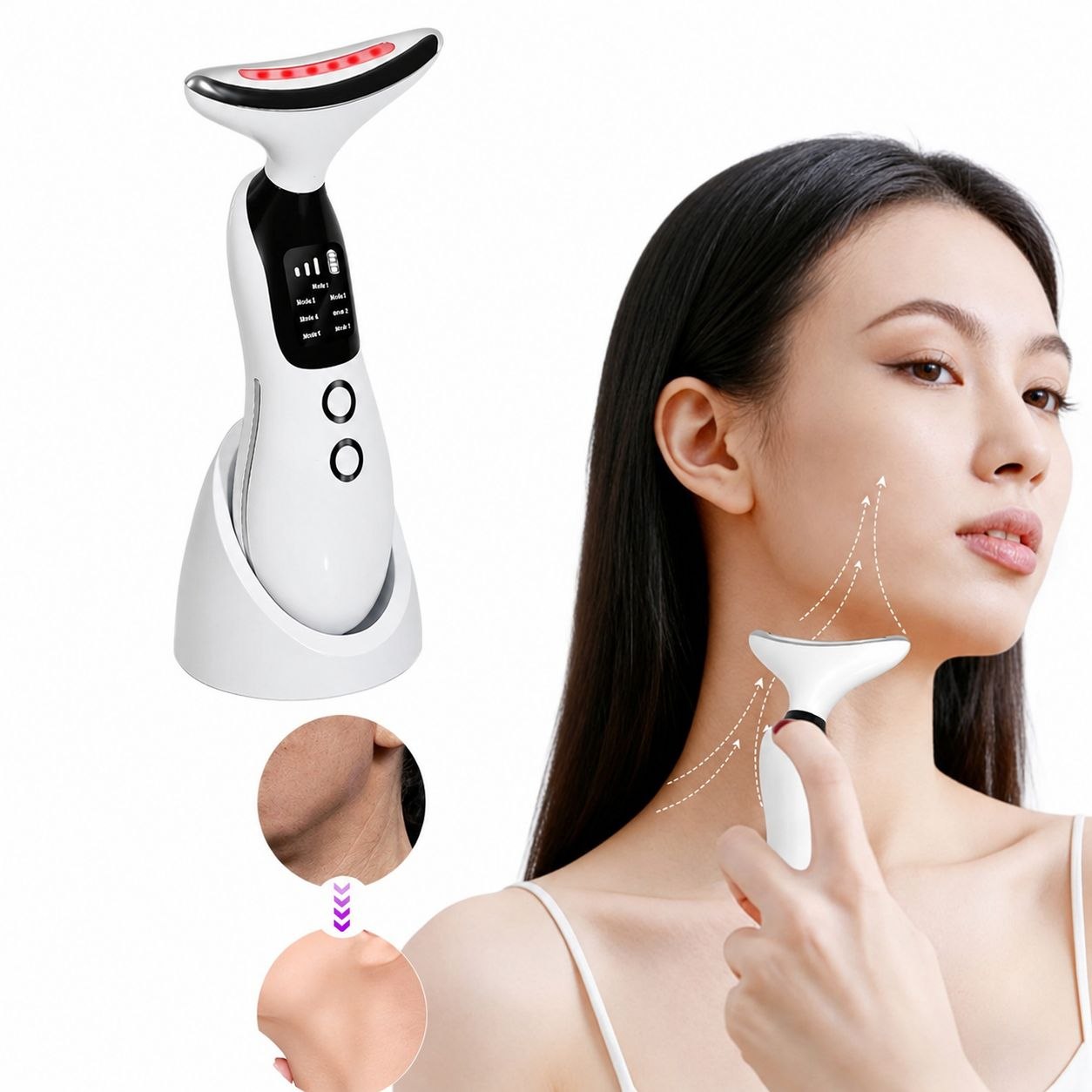 FreshAura Skin Revitalizer- Your Anti-Aging, LED Therapy & Microcurrent 7-in-1 Skincare Tool.