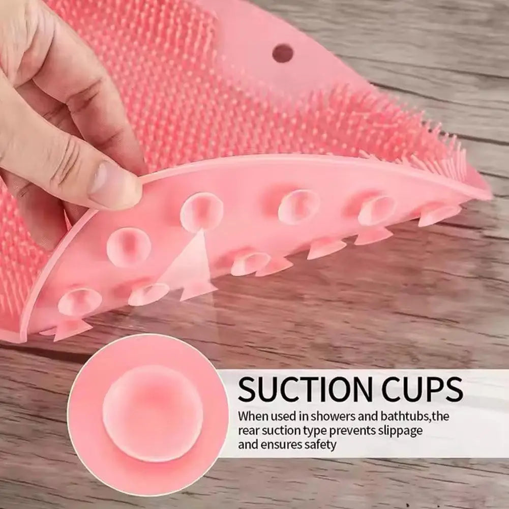 Silicone Brush for Bathroom Foot Scrubber Shower Back Scraper Cleaning Brush Exfoliate Foot Massage Wash Non-Slip Bath Mat