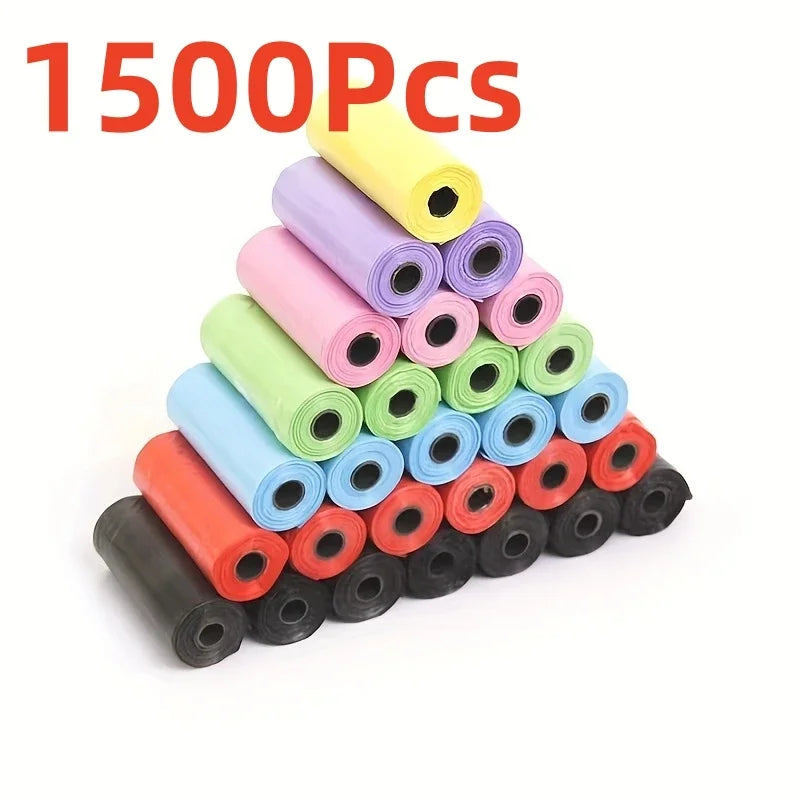 1500 Pieces Assorted Color Dog Waste Bags for Pet Cleanup - Ideal for Puppies and Dogs